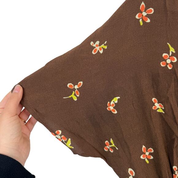 Christy Dawn Lottie Floral Button Up Maxi Dress Boho Vintage Brown Size S - Picture 3 of 9